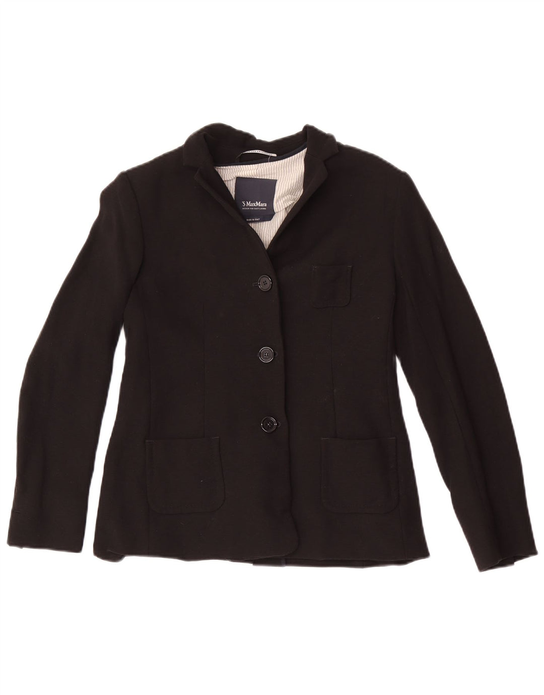 Jaqueta blazer feminina Max Mara com 3 botões UK 4 XS preta