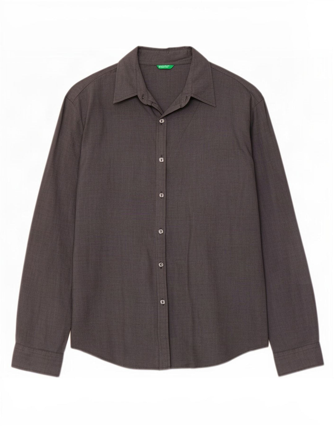 Benetton Damenhemd UK 16 Large Grauer Nadelstreifen