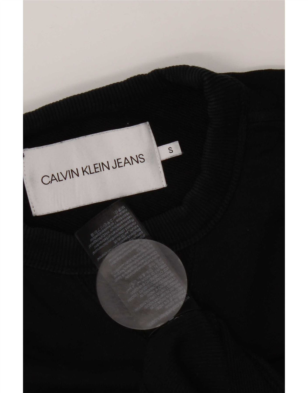 Calvin Klein Mens Graphic Regular Fit Sweatshirt Jumper Small Black Cotton