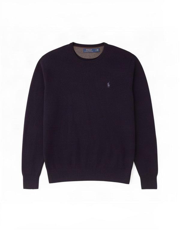 Polo Ralph Lauren Herre Crew Neck Jumper Sweater Medium Navy Blue Uld