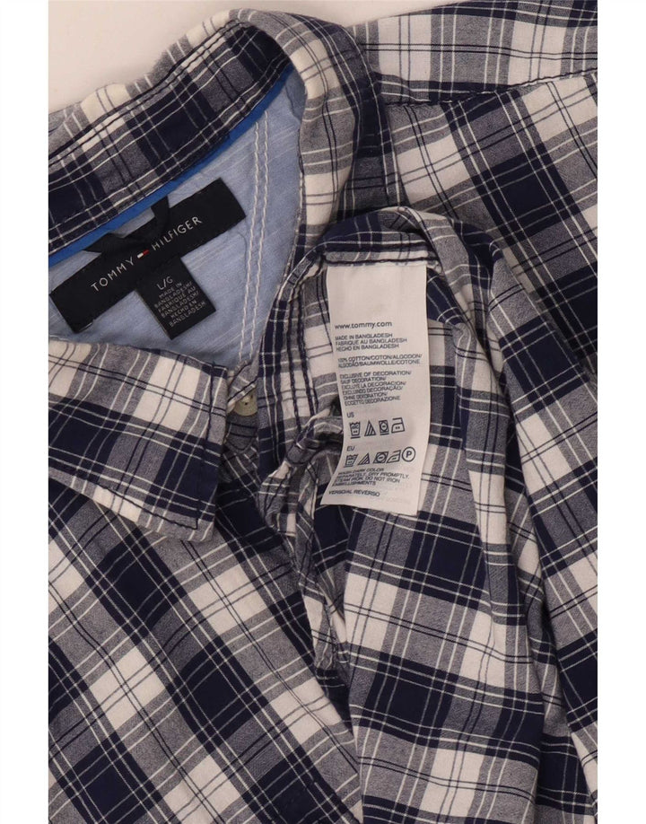 Tommy Hilfiger Chemise en flanelle pour hommes, grand carreaux en coton bleu marine