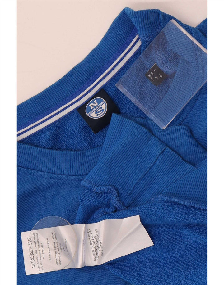 North Sails Mens Graphic Sweatshirt Jumper Large Blue Cotton