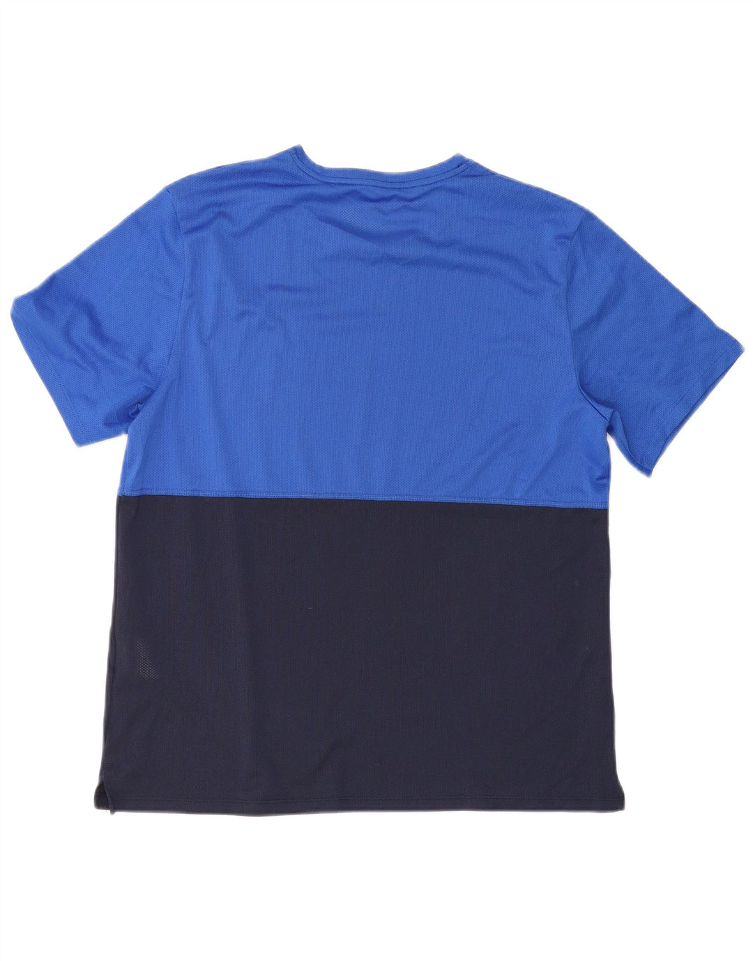 Nike Mens Dri Fit T-Shirt Top Large Blue Colourblock Polyester