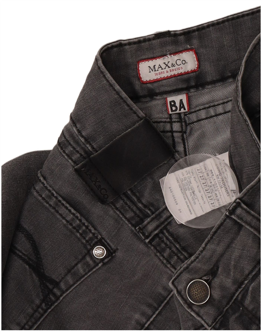 Max & Co. Slim Jeans til kvinder W27 L28 Grå bomuld