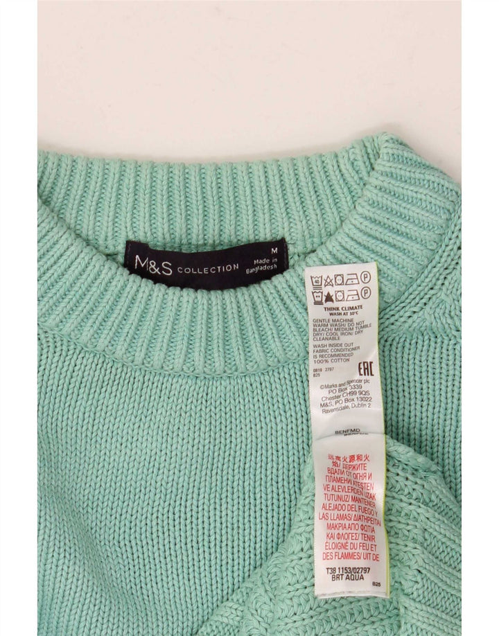 Marks & Spencer muški džemper s okruglim izrezom srednje tirkizne boje od pamuka