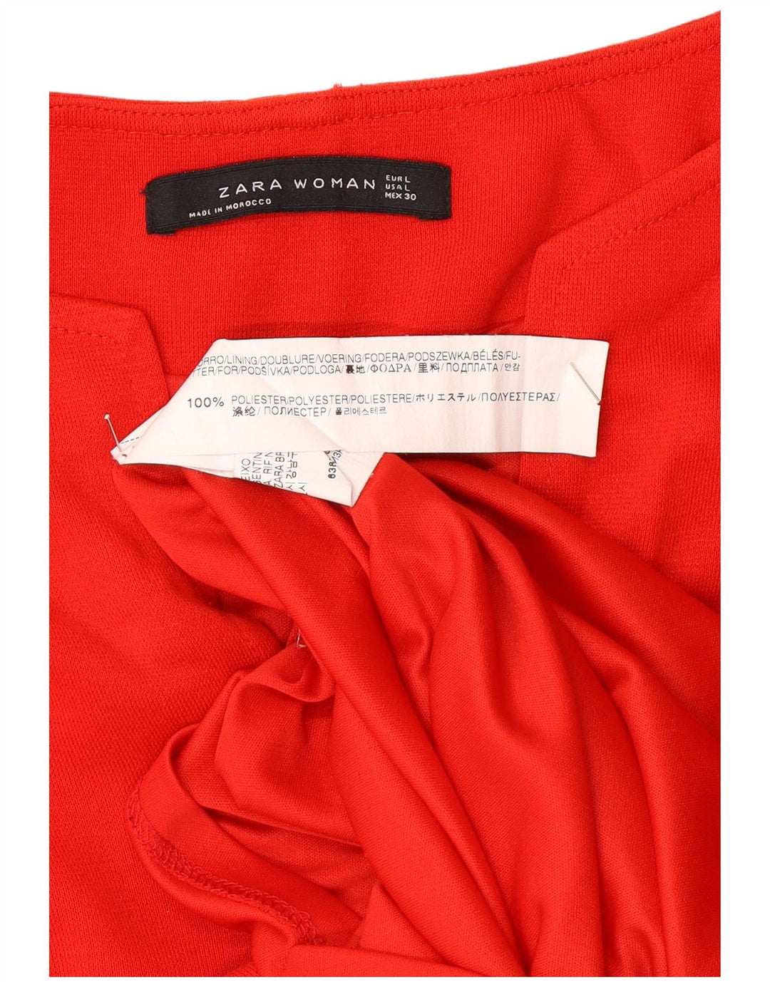Zara Damen Tunikakleid mit 3/4-Ärmeln, UK 16, Größe L, Rot, Polyester