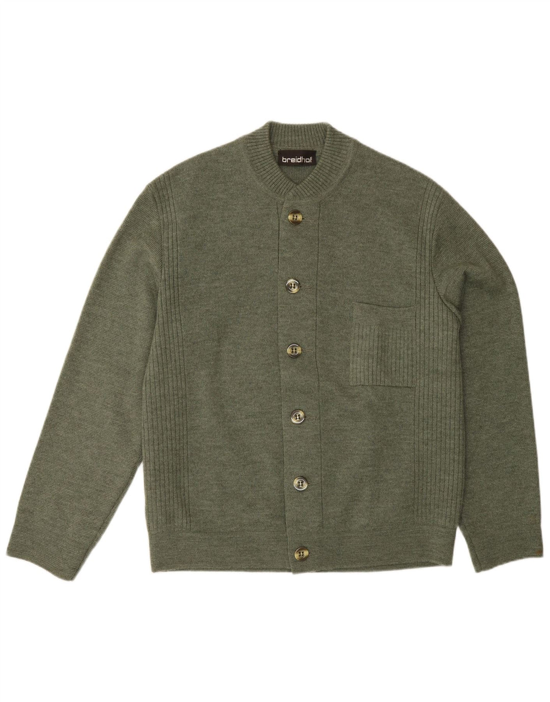 Breidhof Mens Regular Fit Cardigan Sweater EU 52 Large Green