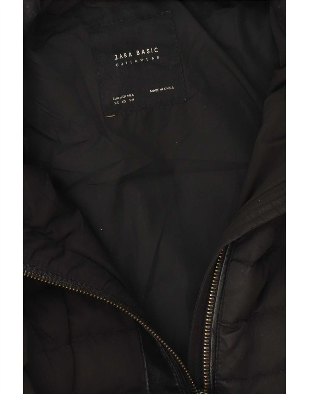 Zara Womens Hooded Oversized Padded Coat UK 6 XS Black