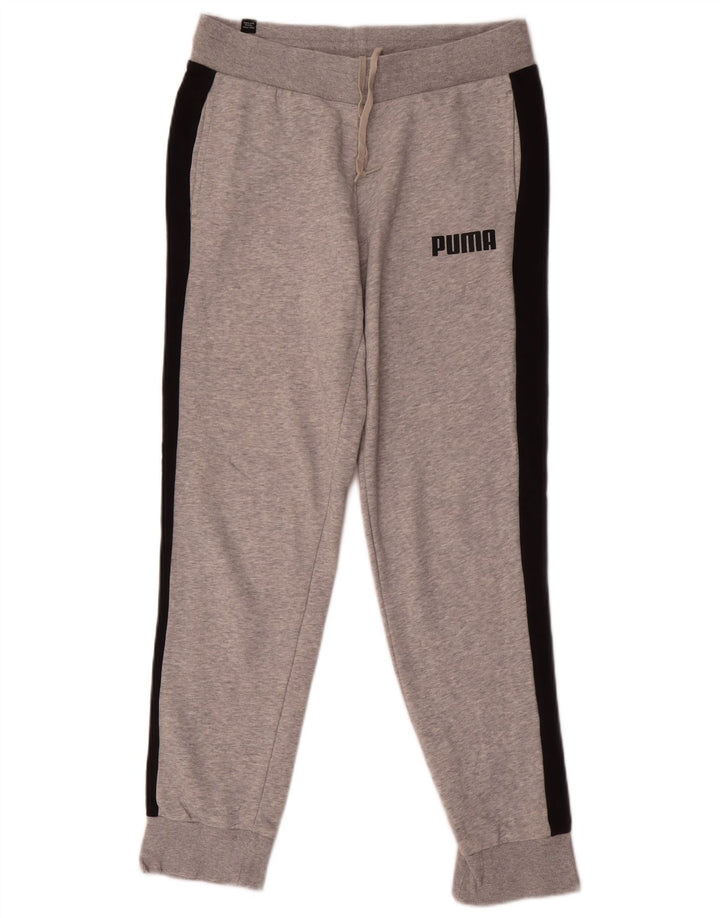 Puma Herren-Trainingshose, Jogginghose, Größe S, Grau, Farbblock