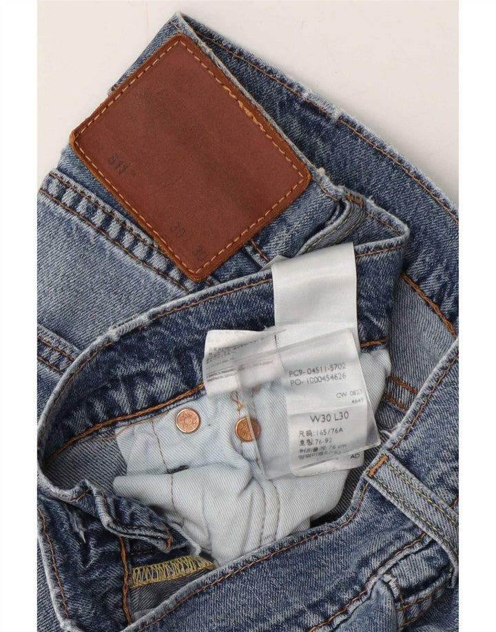 Levi's Womens 511 Tapered Slim Jeans W30 L30 Blue Cotton