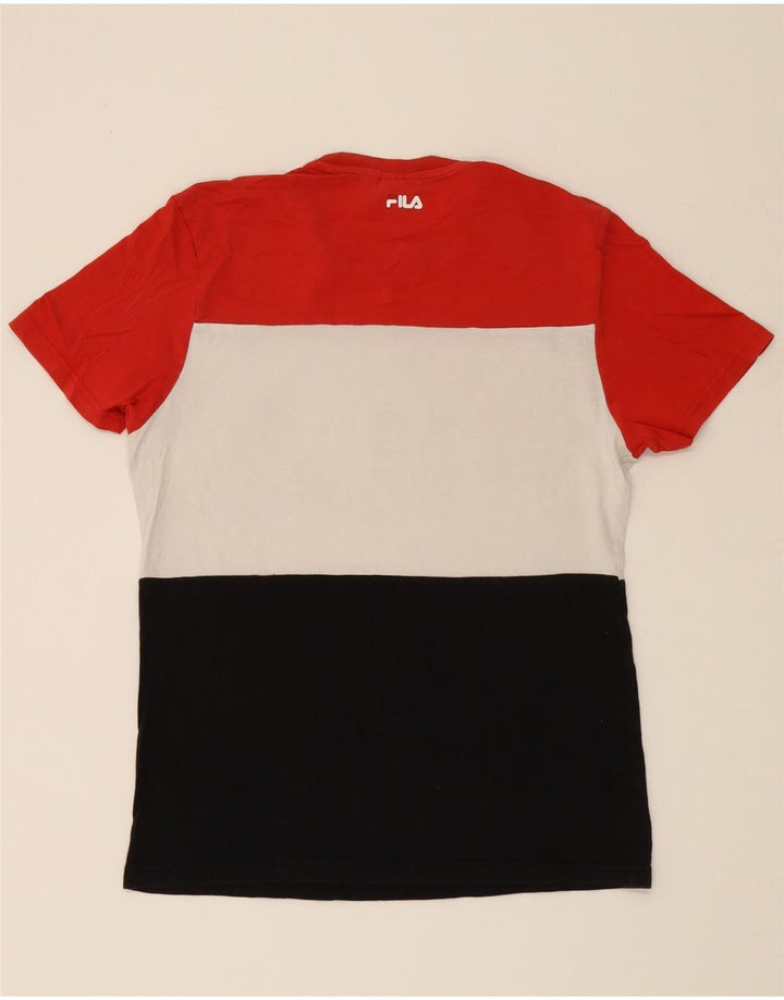 FILA Mens Graphic T-Shirt Top Small Multicoloured Colourblock Vintage Fila and Second-Hand Fila from Messina Hembry 