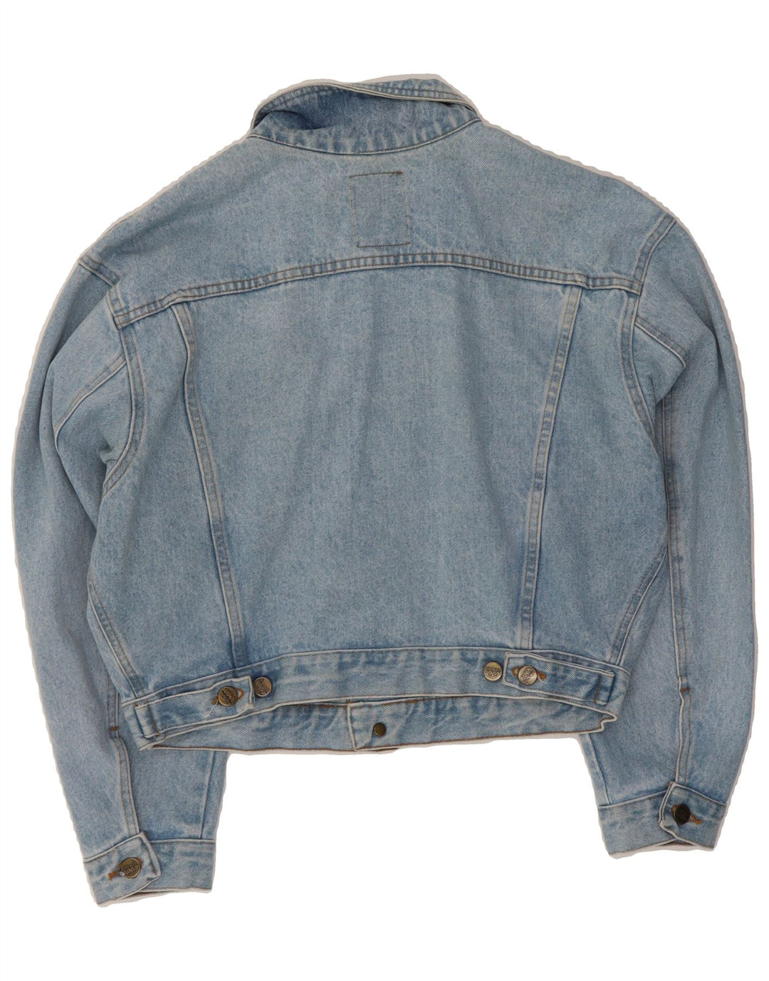CLARK Womens Crop Denim Jacket UK 14 Medium Blue Cotton Vintage CLARK and Second-Hand CLARK from Messina Hembry 