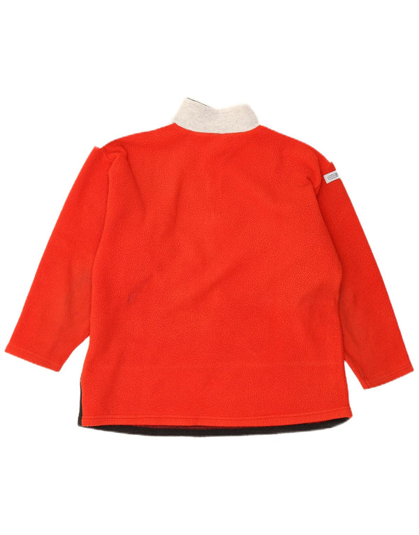 Vintage Jungen-Fleecepullover mit Reißverschluss am Hals, 13–14 Jahre, grau, Farbblock-Sport
