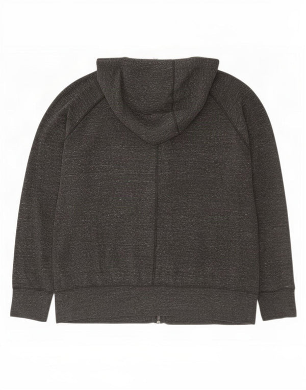 Felpa con cappuccio e zip da donna Nike UK 18 XL cotone screziato grigio