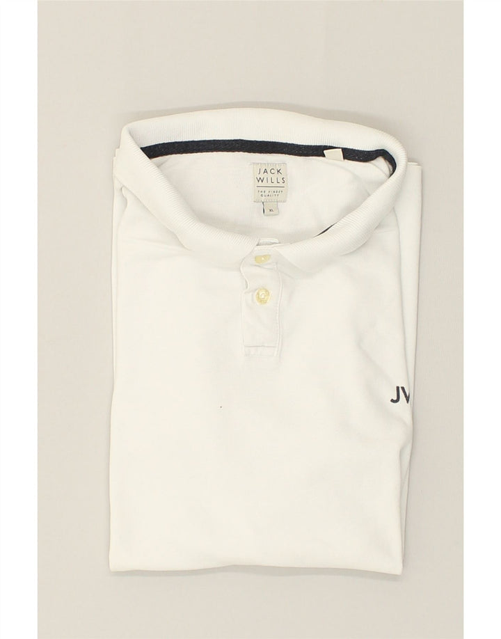 JACK WILLS Womens Polo Shirt UK 18 XL White | Vintage Jack Wills | Thrift | Second-Hand Jack Wills | Used Clothing | Messina Hembry 