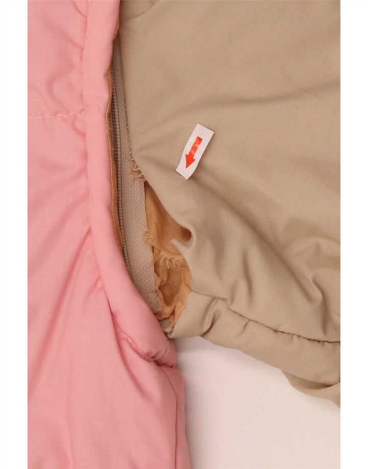 Vintage Mens Padded Jacket IT 48 Medium Pink Colourblock Cotton