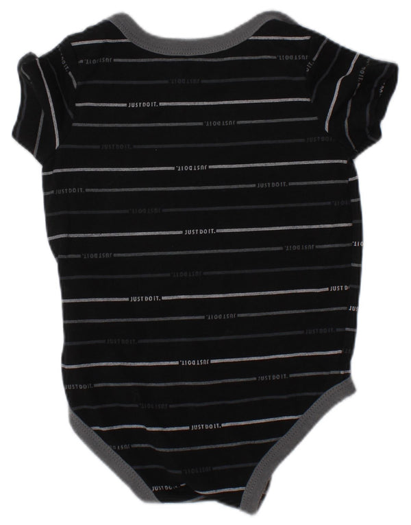 Γραφικό κορμάκι NIKE Baby Boys 6-9 μηνών Μαύρο ριγέ βαμβακερό