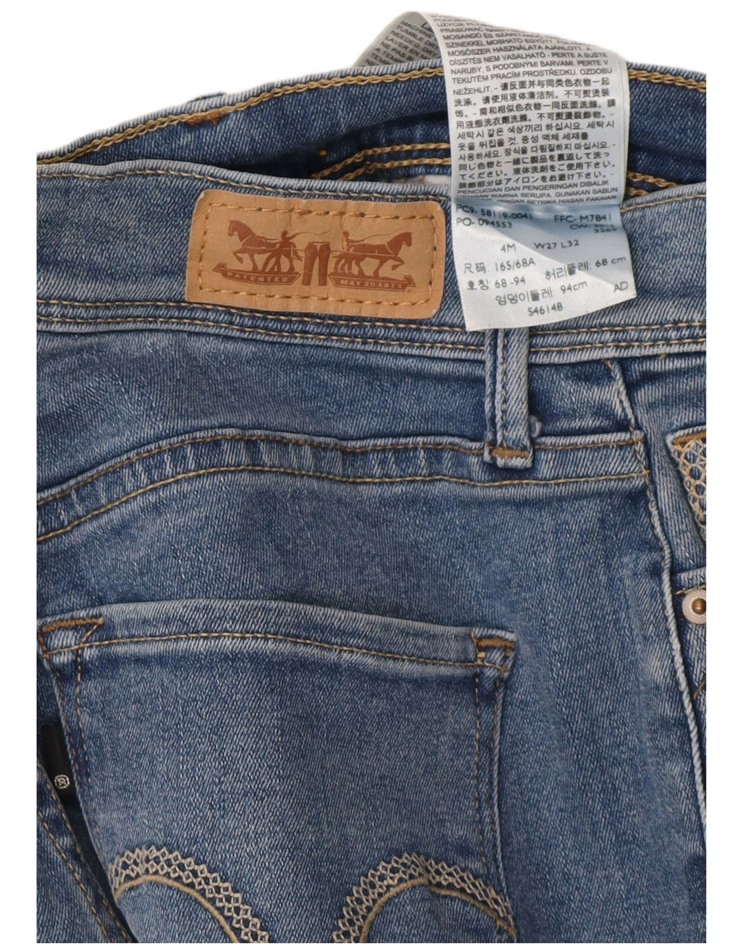 Jeans dritti 512 da donna LEVI'S US 4 piccoli W27 L25 blu