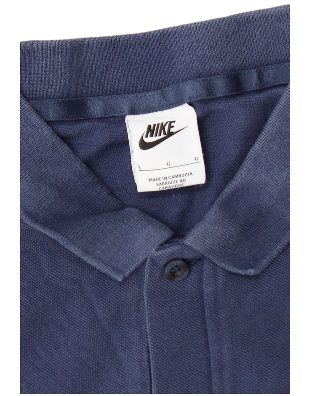NIKE Mens Polo Shirt Large Navy Blue Cotton