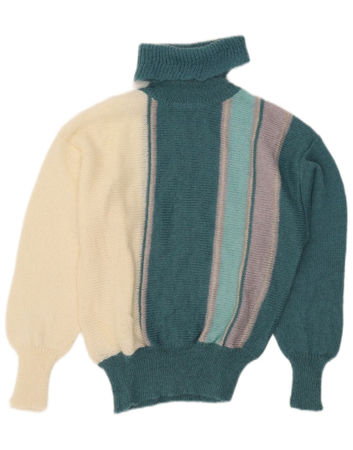 Cagi Pull col roulé pour femme IT 44 Medium Multicolore Colourblock