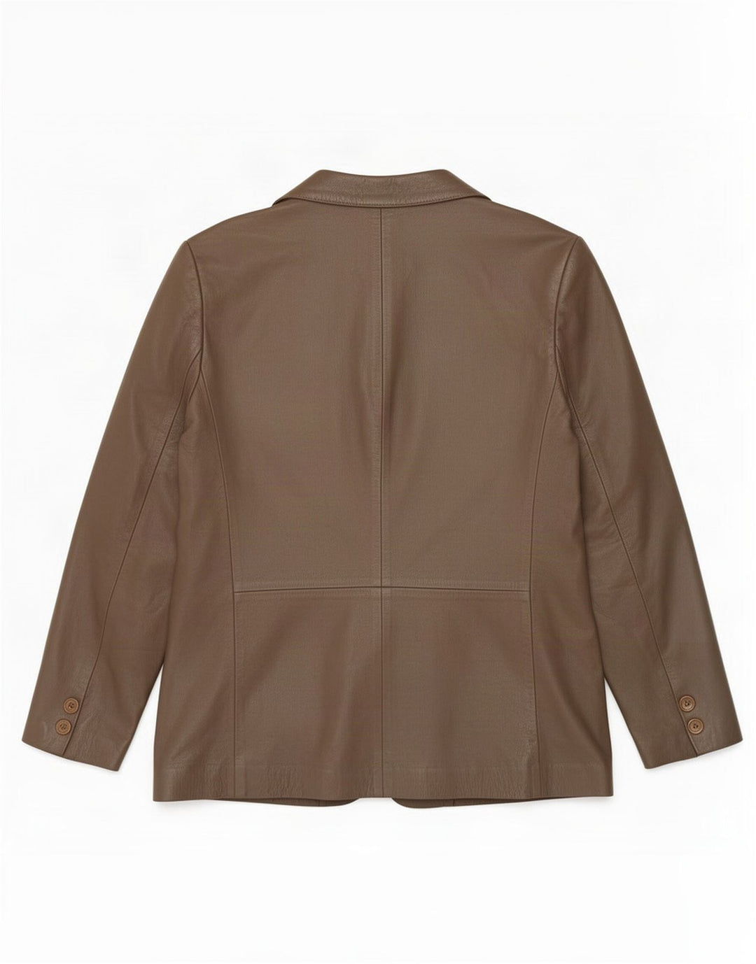 Veste Blazer En Cuir Double Boutonnage Femme Vintage IT 50 XL Marron