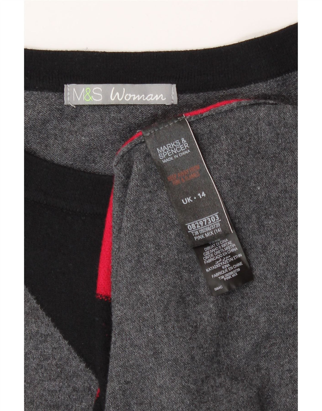 Marks & Spencer Dame Jumper Dress UK 14 Medium Grey Colourblock
