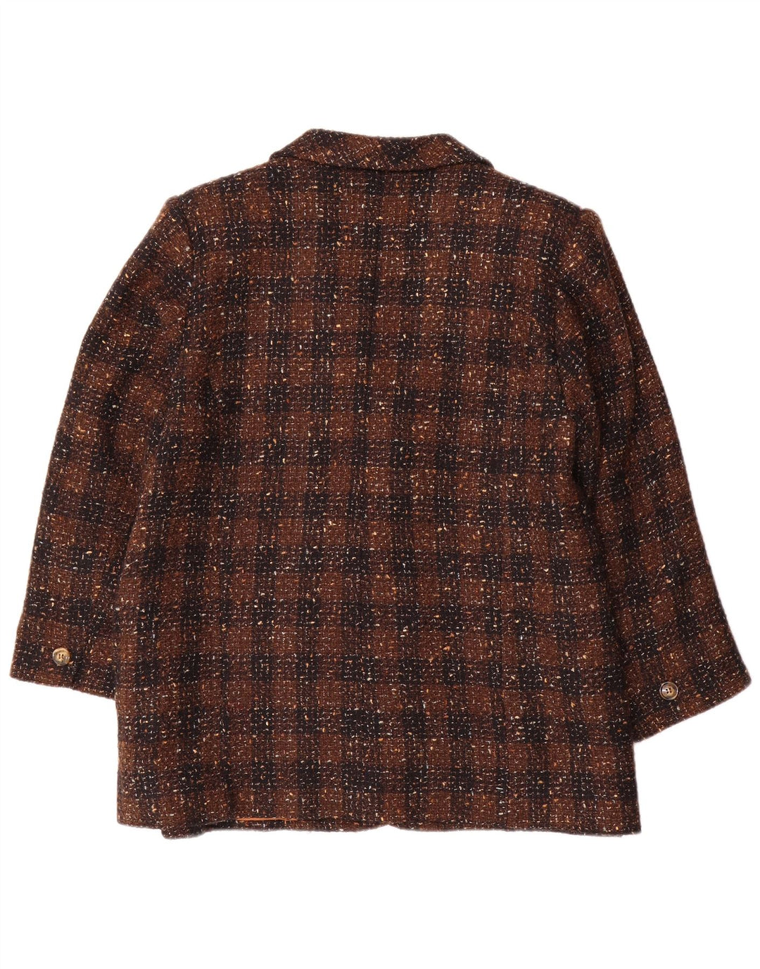 Vintage Womens 2 Button Blazer Jacket UK 18 XL Brown Check