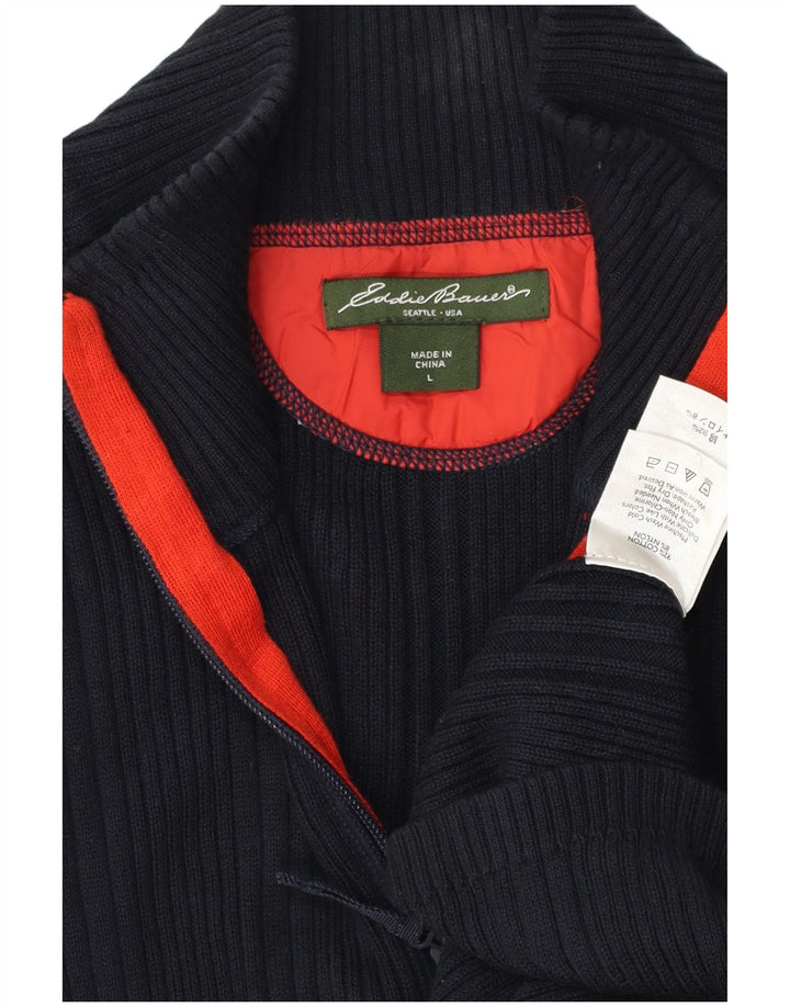 EDDIE BAUER Herren-Strickjacke, groß, marineblau, Baumwolle