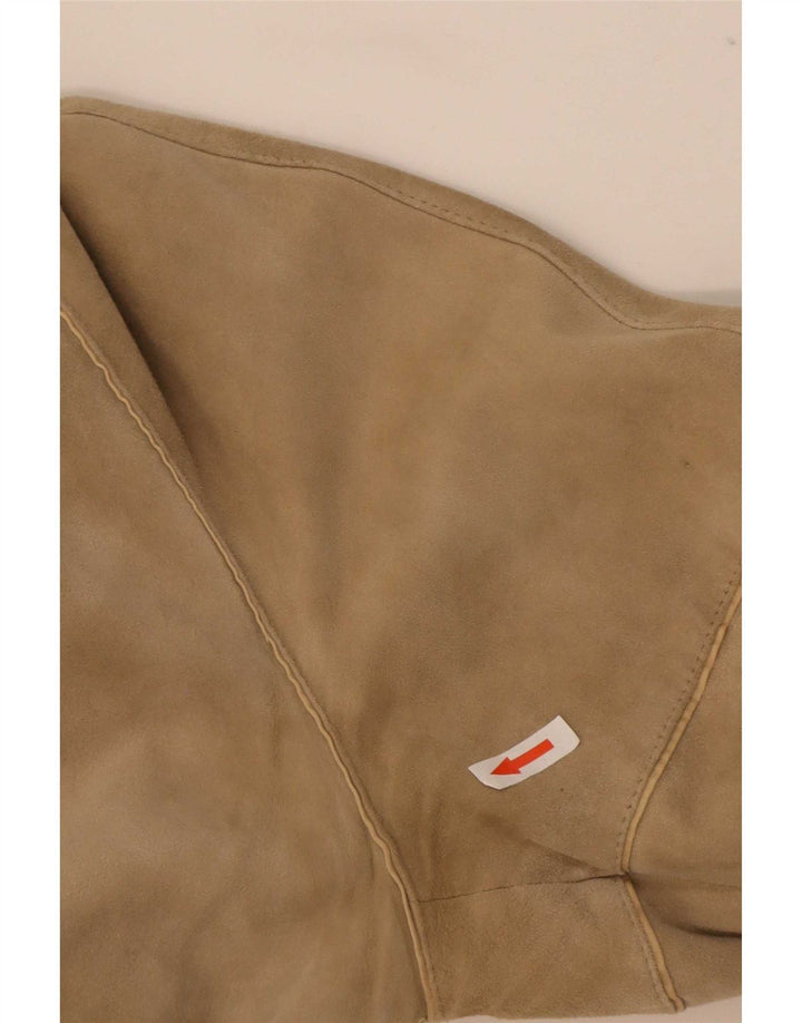 Vintage Mens Reversible Suede Jacket IT 48 Medium Beige Leather