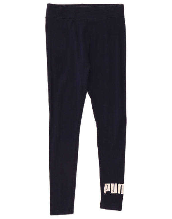 Puma Damen Graphic Leggings UK 10 Small Marineblau