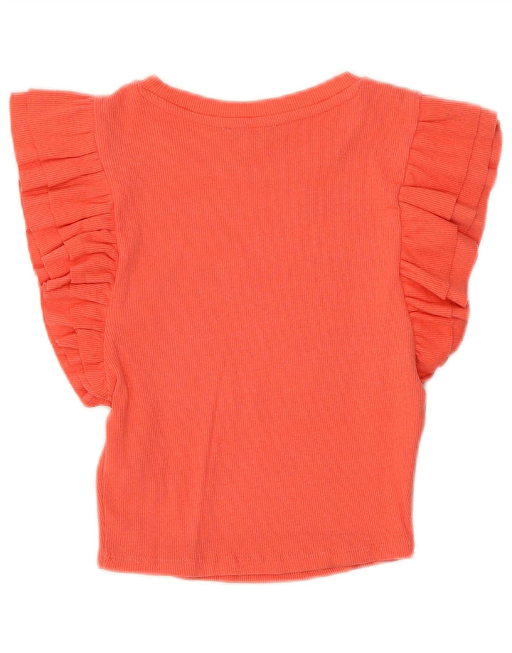 ZARA Womens Crop Batwing Blouse Top UK 8 Small Red Cotton