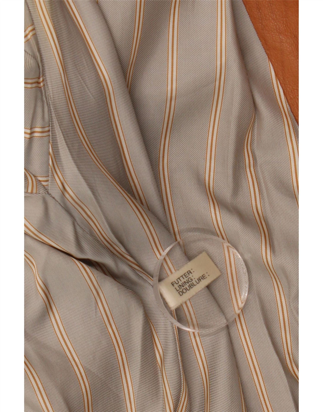 Cappotto in pelle doppiopetto vintage da donna UK 14 grande marrone