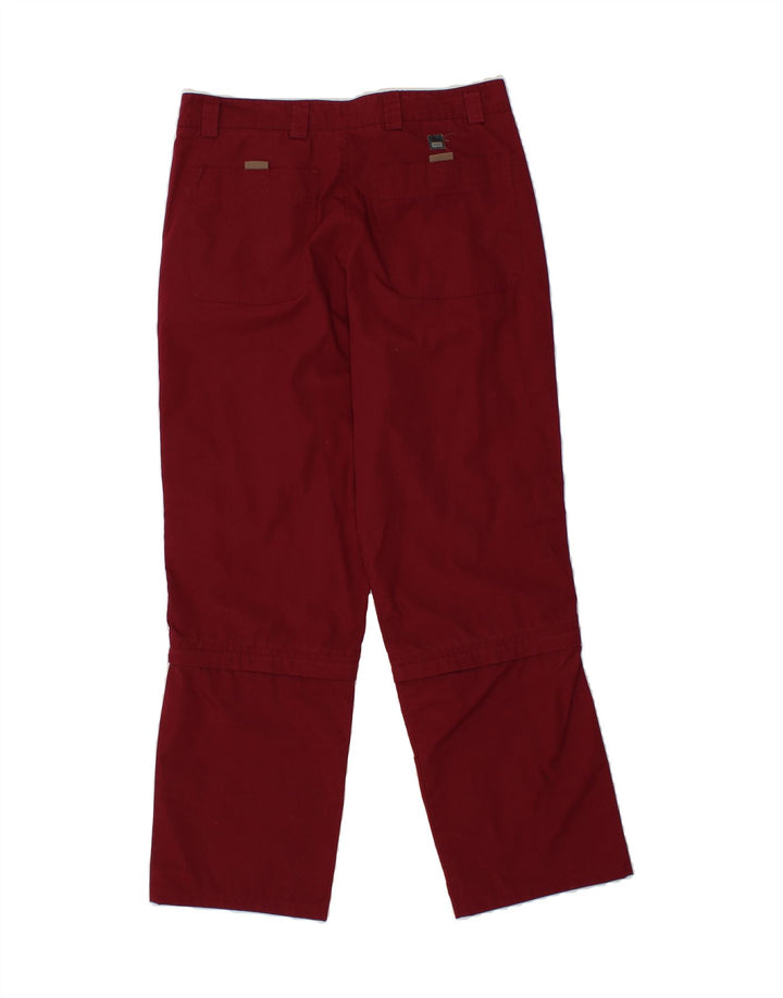 OXER Mens Straight Casual Trousers W34 L29 Maroon Polyester Vintage OXER and Second-Hand OXER from Messina Hembry 