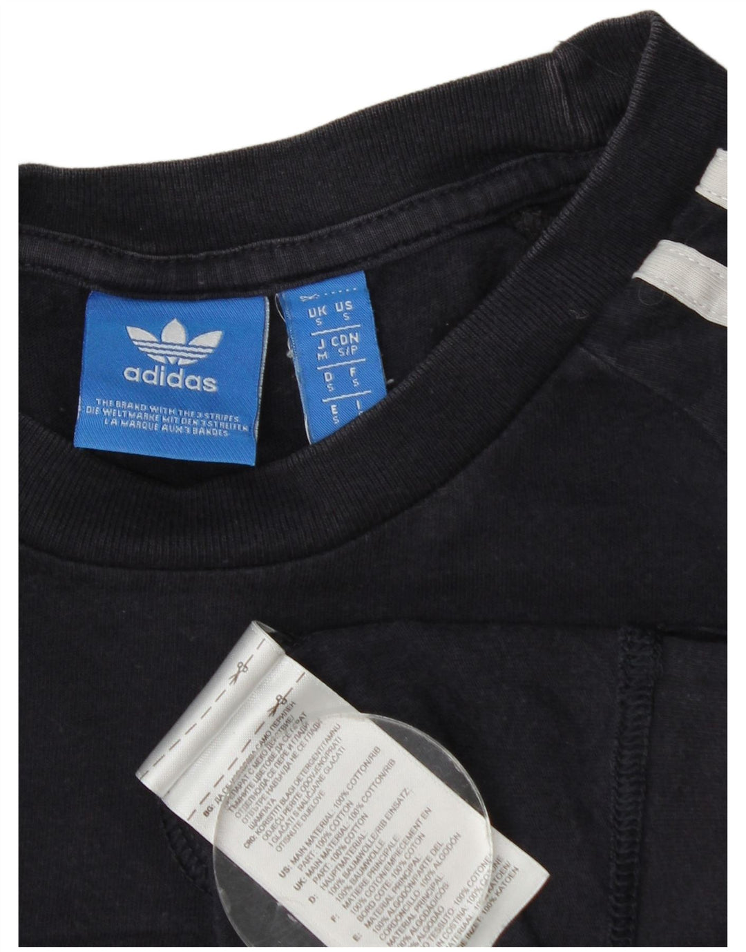Adidas Mens T-Shirt Top Small Navy Blue Cotton