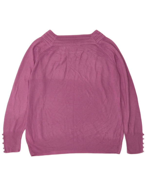 Marks & Spencer Γυναικείο πουλόβερ με λαιμόκαυστο UK 18 XL Ροζ Ακρυλικό