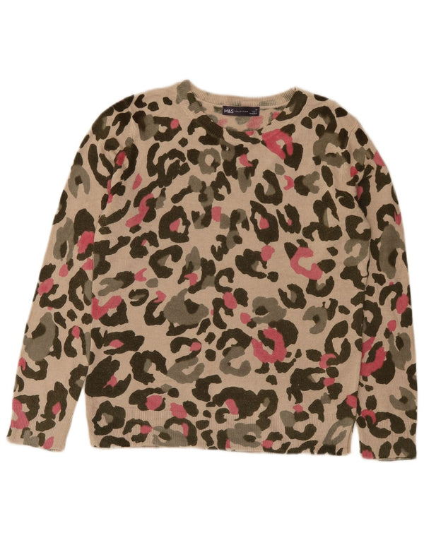 Marks & Spencer Womens Boat Neck Jumper Sweater UK 10 Small Beige