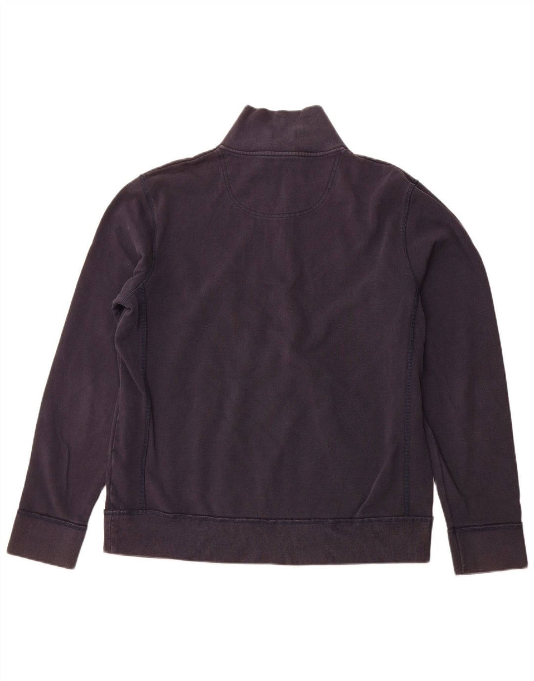 FAT FACE Mens Zip Neck Sweatshirt Jumper Large Navy Blue Cotton