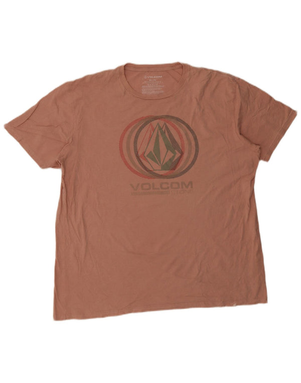 Volcom Herren Grafik T-Shirt Top 2XL Rosa Baumwolle
