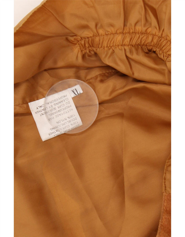 Vintage Mens Suede Waistcoat XL Brown Leather