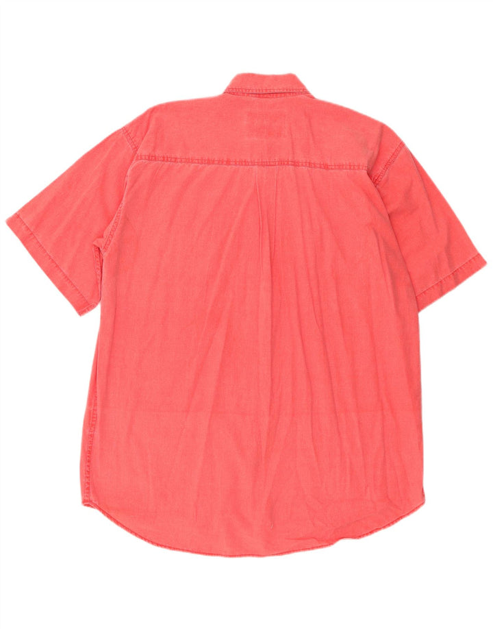Vintage Mens Relaxed Fit Shirt Large Pink Cotton