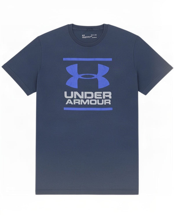 Under Armour Camiseta con gráfico Heat Gear para hombre, talla pequeña, azul marino