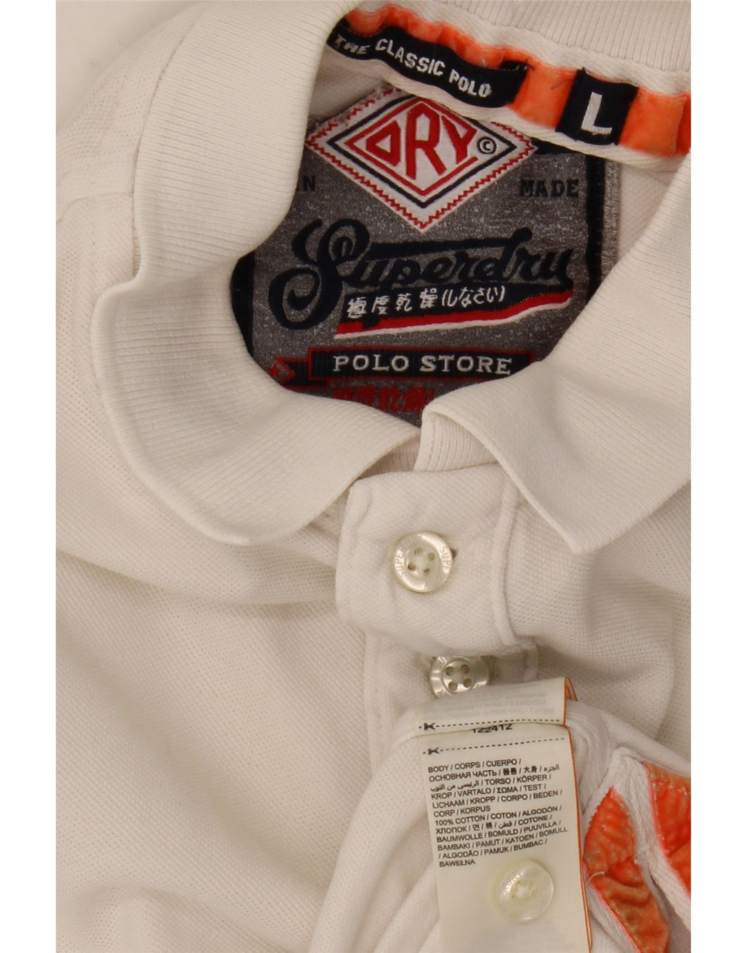 Polo da uomo Superdry grande in cotone bianco