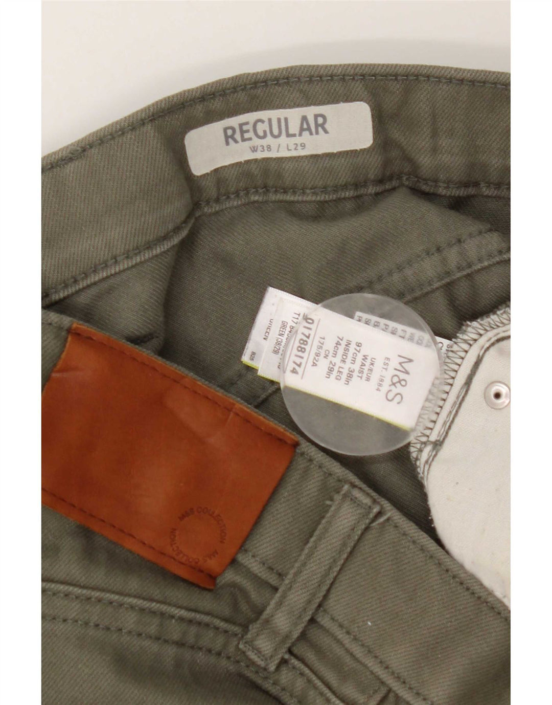 Marks & Spencer Regular Straight Jeans til kvinder W38 L29 Grøn bomuld