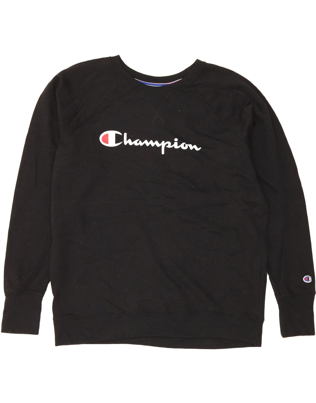 CHAMPION Womens Oversized Graphic Sweatshirt Jumper UK 20 2XL Black Vintage Champion and Second-Hand Champion from Messina Hembry 