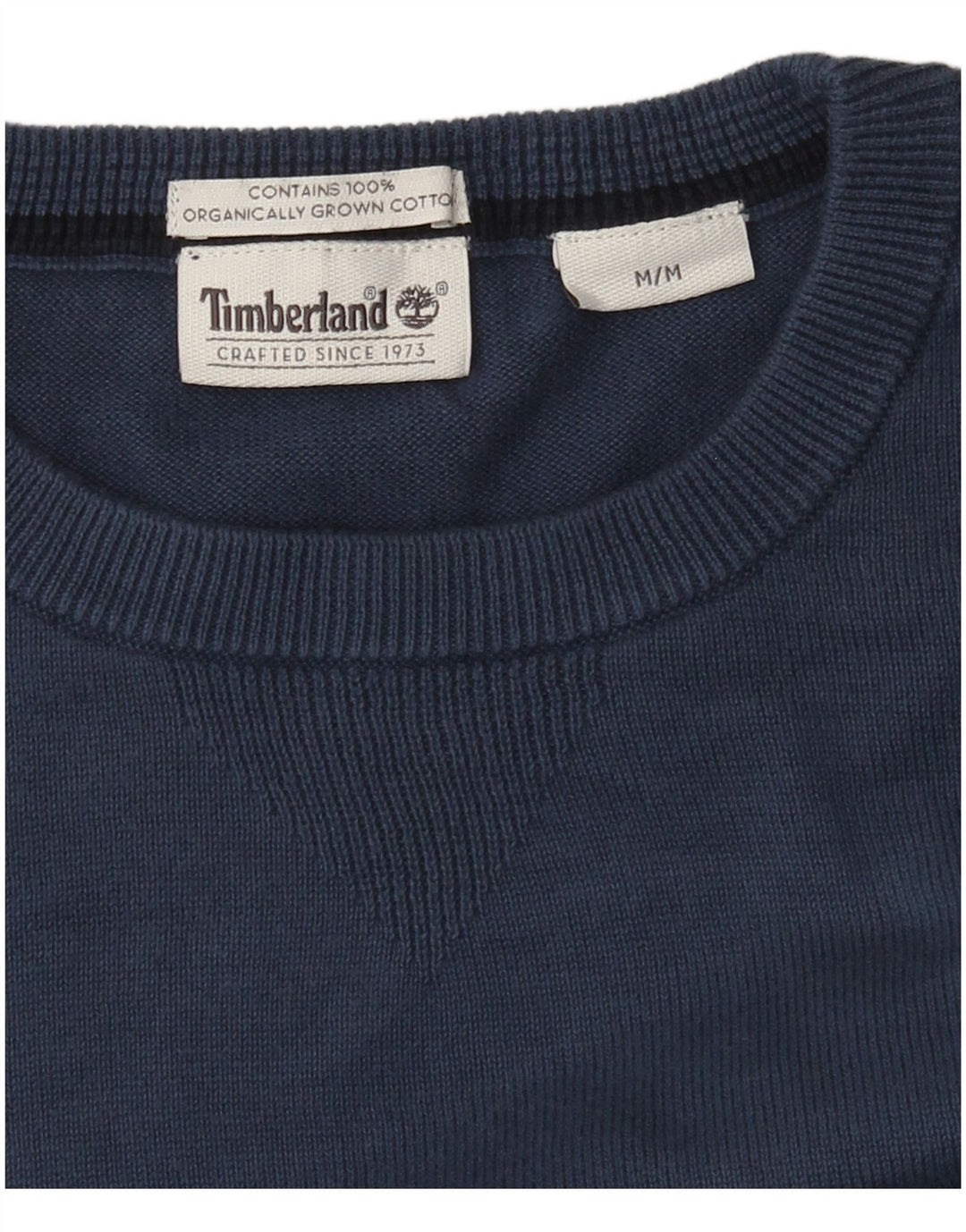 Maglione maglione girocollo da uomo Timberland in cotone blu medio