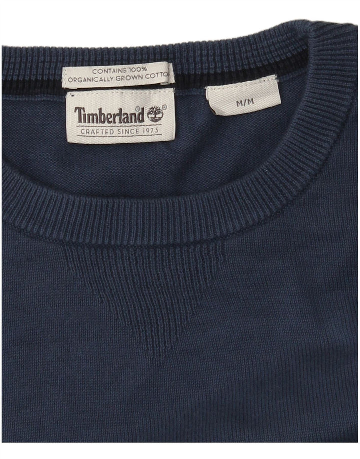 Maglione maglione girocollo da uomo Timberland in cotone blu medio