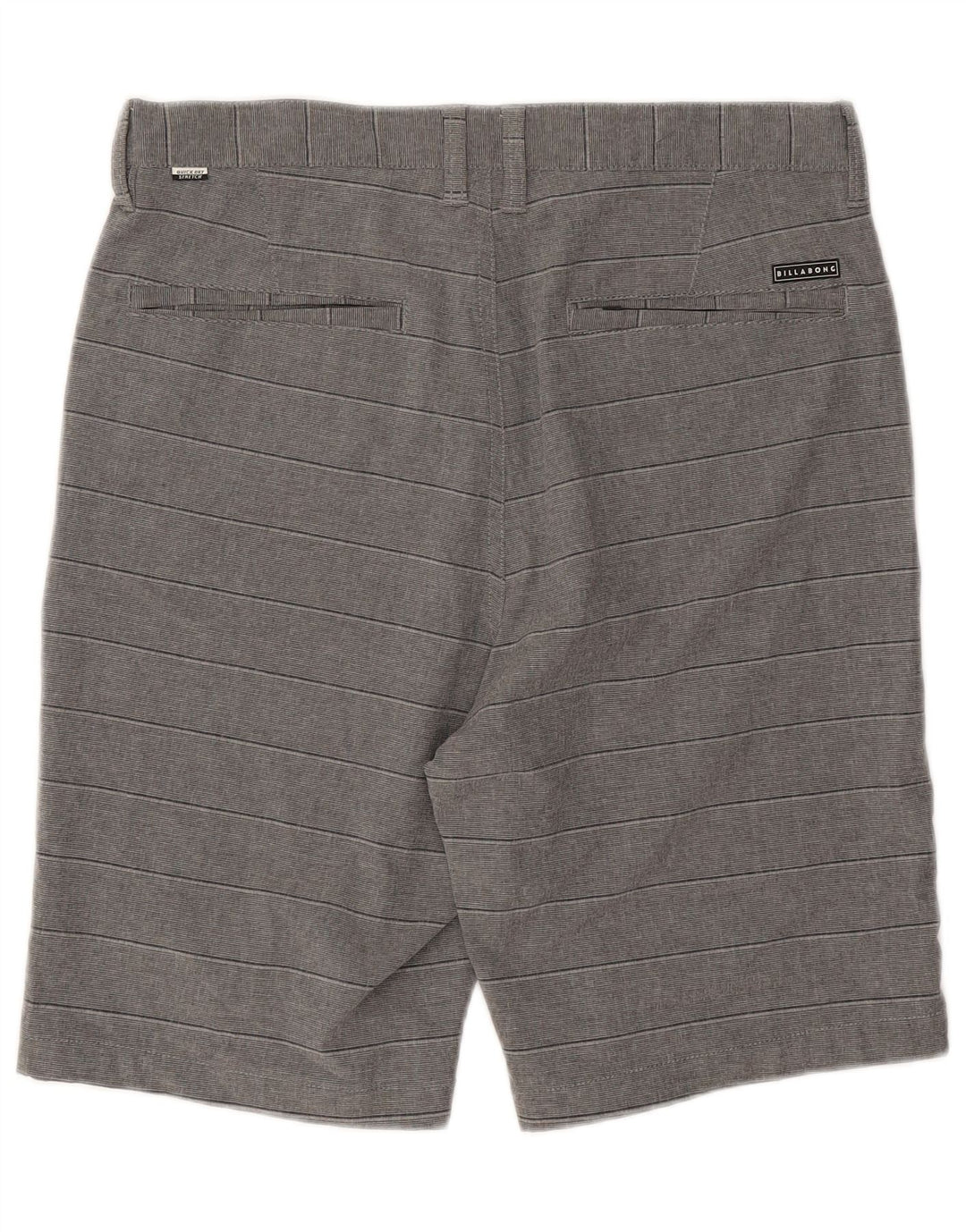 Billabong Mens Chino Shorts W31 Medium Grey Striped Polyester