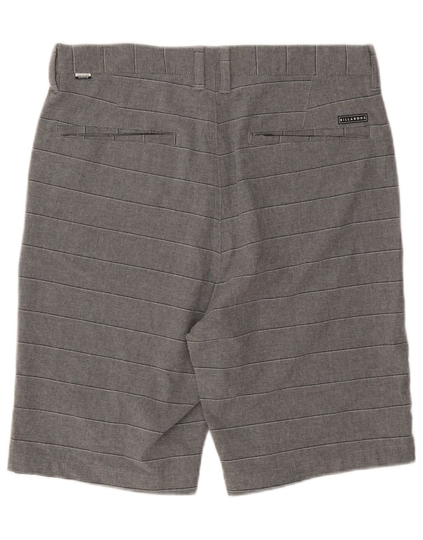 Billabong Mens Chino Shorts W31 Medium Grey Striped Polyester