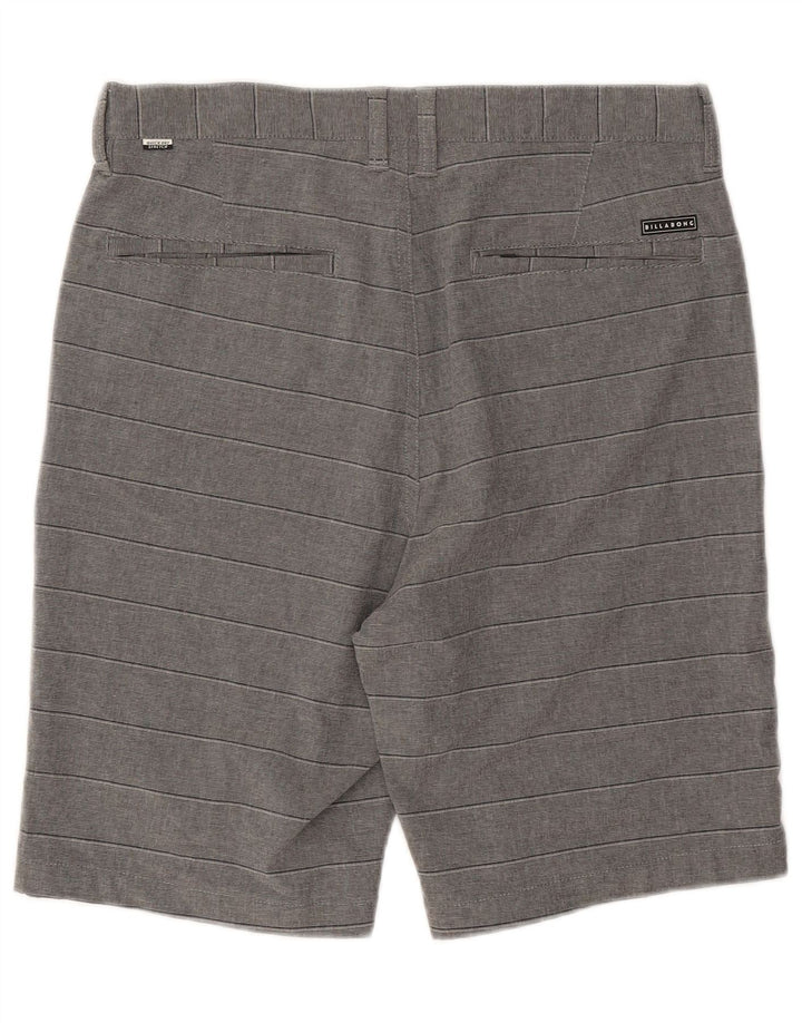 Billabong Mens Chino Shorts W31 Medium Grey Striped Polyester
