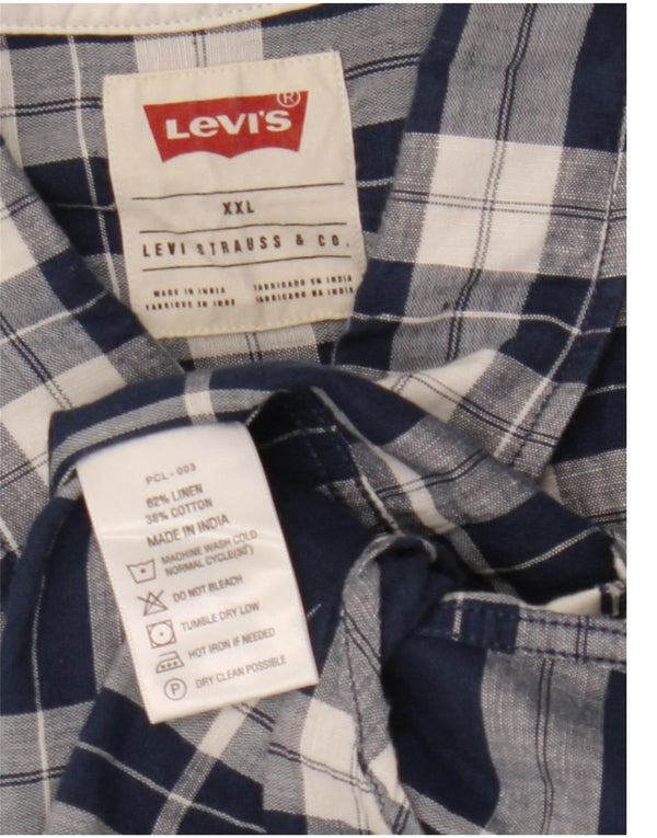 Camicia da uomo Levi's 2XL Lino a quadri blu